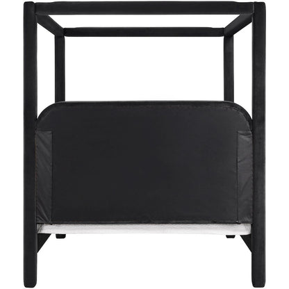 Salina Black Velvet Upholstered Queen Bed