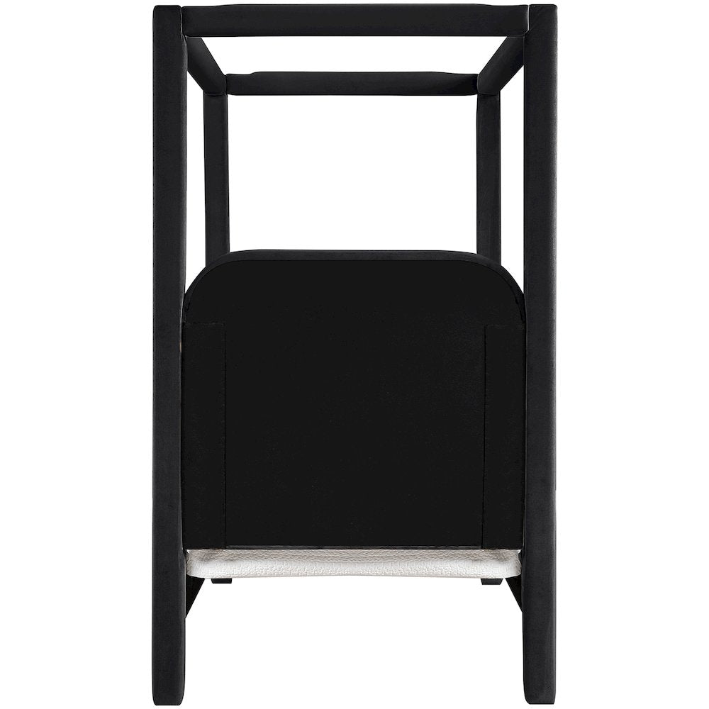 Salina Black Velvet Upholstered Twin Bed
