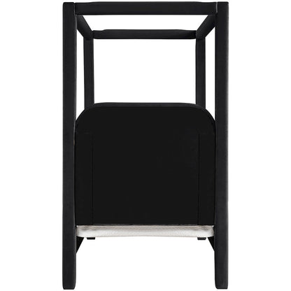 Salina Black Velvet Upholstered Twin Bed