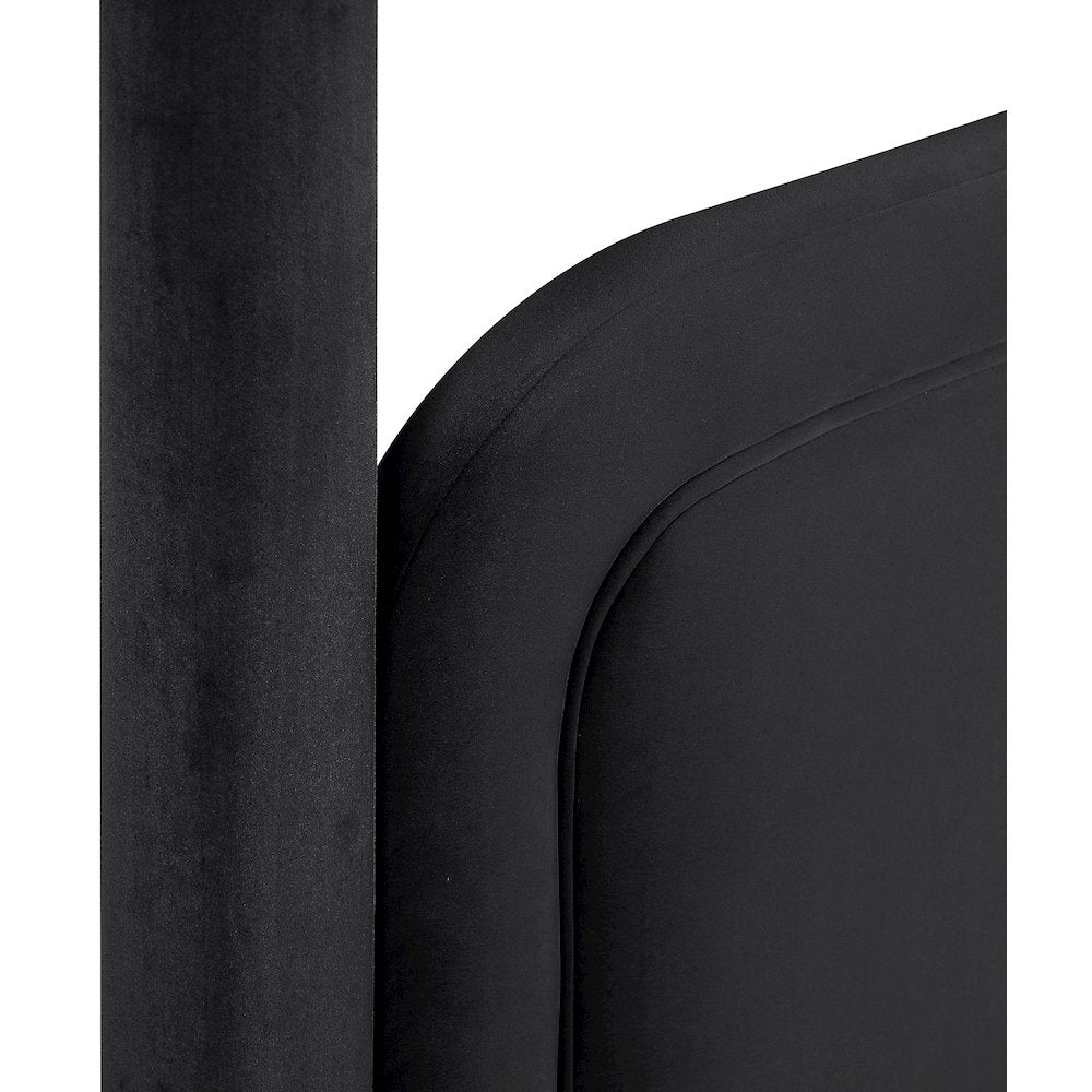 Salina Black Velvet Upholstered Twin Bed