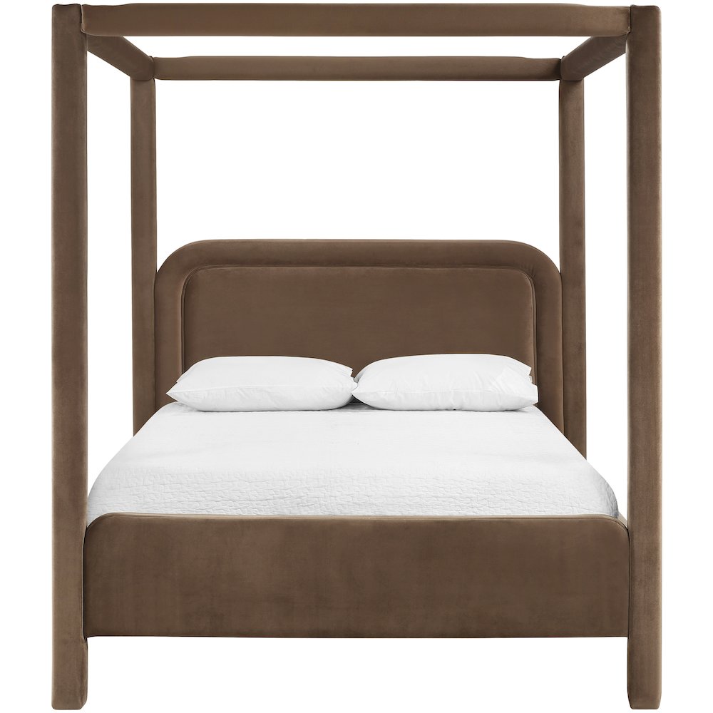 Salina Brown Velvet Upholstered King Bed