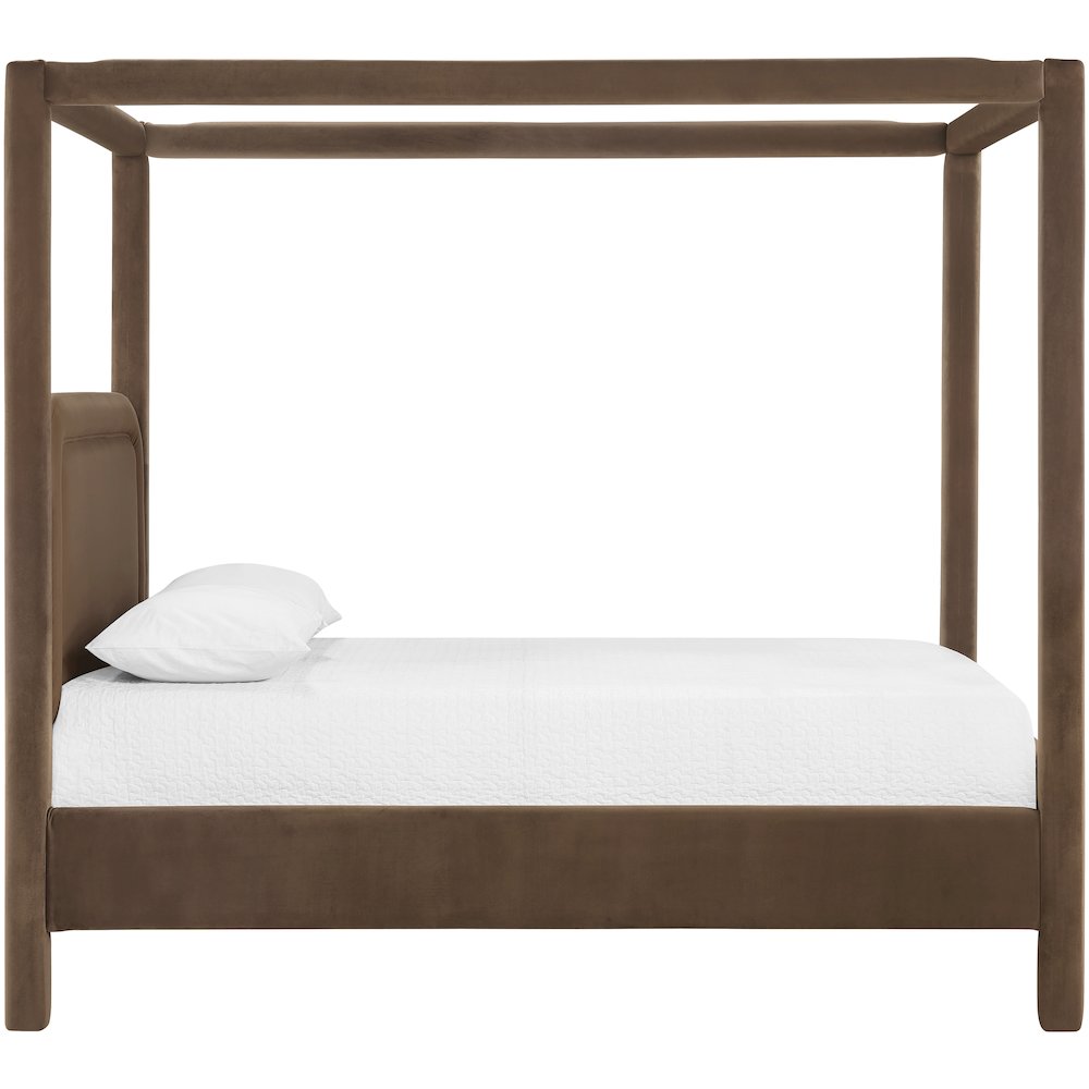 Salina Brown Velvet Upholstered King Bed