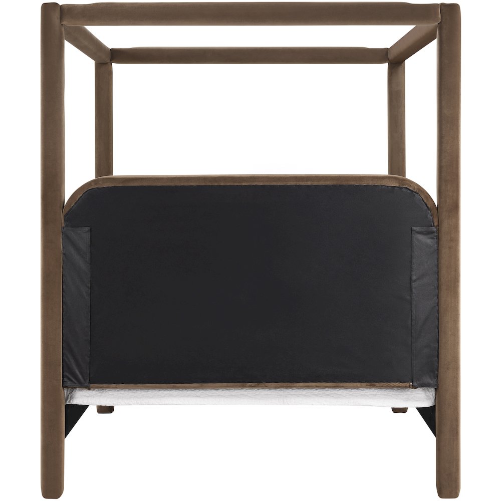 Salina Brown Velvet Upholstered King Bed