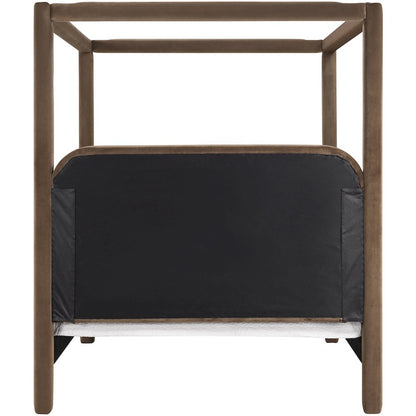 Salina Brown Velvet Upholstered King Bed