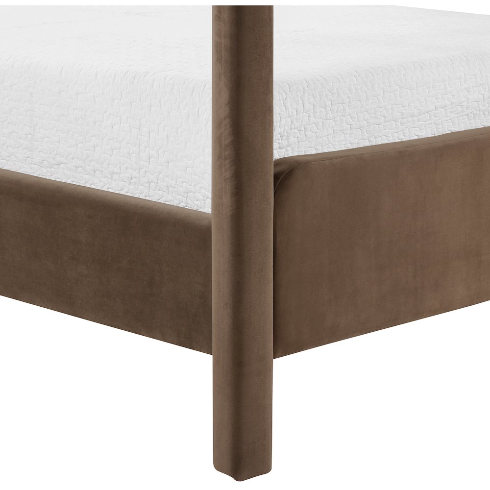 Salina Brown Velvet Upholstered King Bed