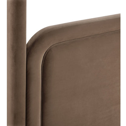 Salina Brown Velvet Upholstered King Bed