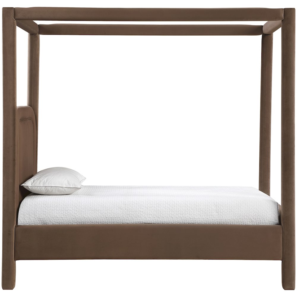 Salina Brown Velvet Upholstered Twin Bed