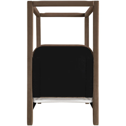 Salina Brown Velvet Upholstered Twin Bed