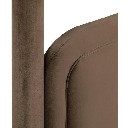 Salina Brown Velvet Upholstered Twin Bed