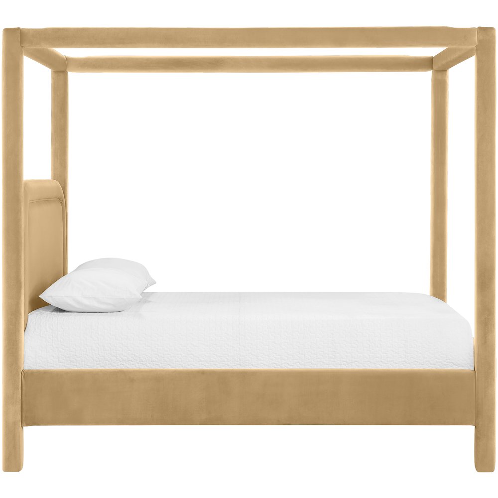 Salina Camel Velvet Upholstered Full Bed