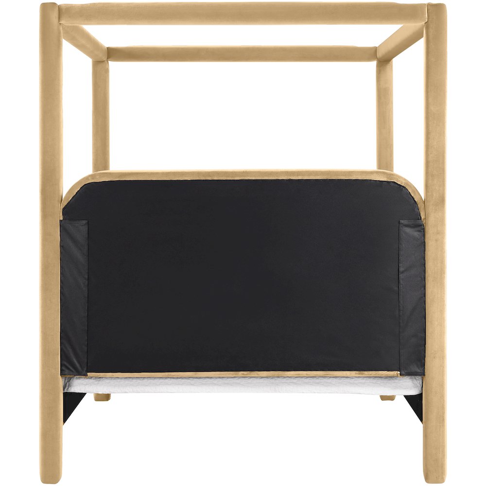 Salina Camel Velvet Upholstered Queen Bed