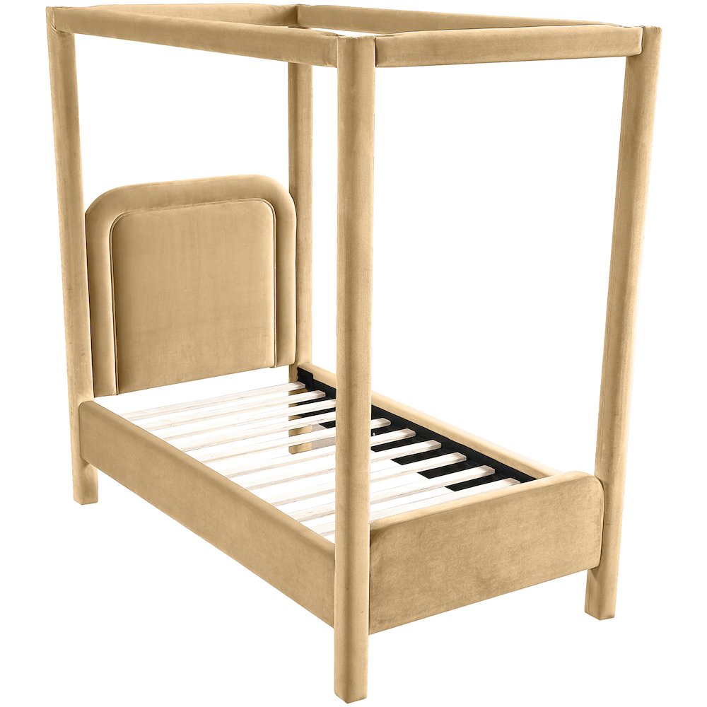 Salina Camel Velvet Upholstered Twin Bed