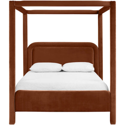 Salina Cognac Velvet Upholstered King Bed