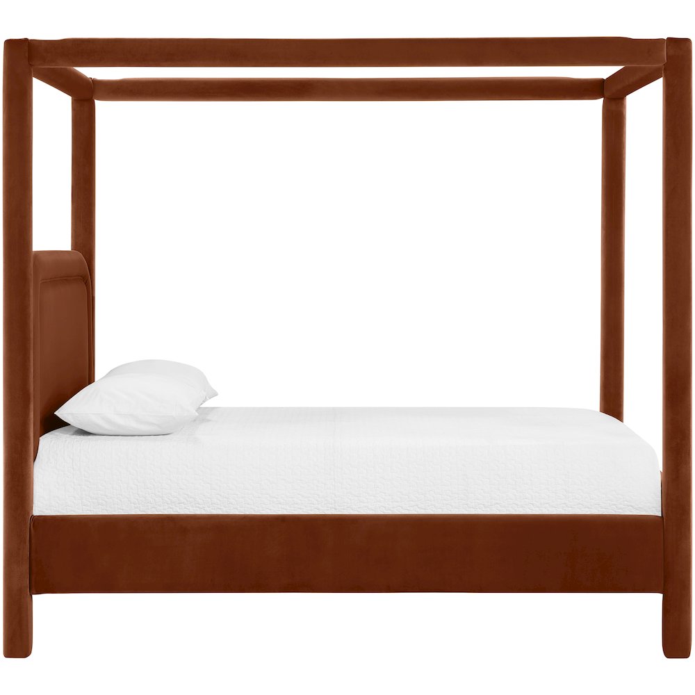 Salina Cognac Velvet Upholstered King Bed