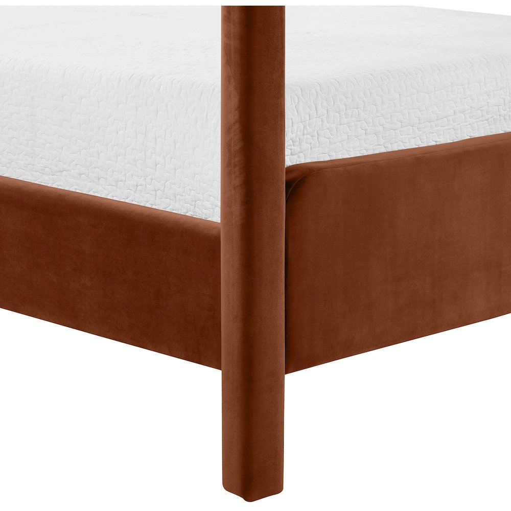 Salina Cognac Velvet Upholstered King Bed