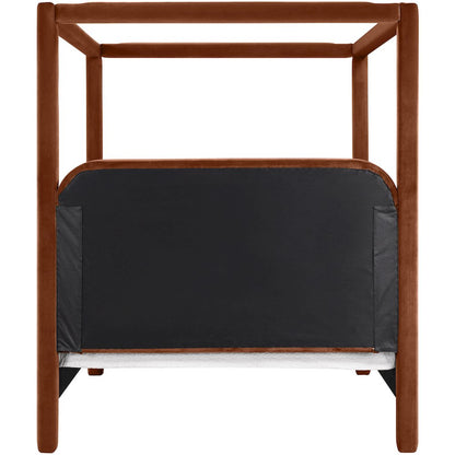 Salina Cognac Velvet Upholstered Queen Bed