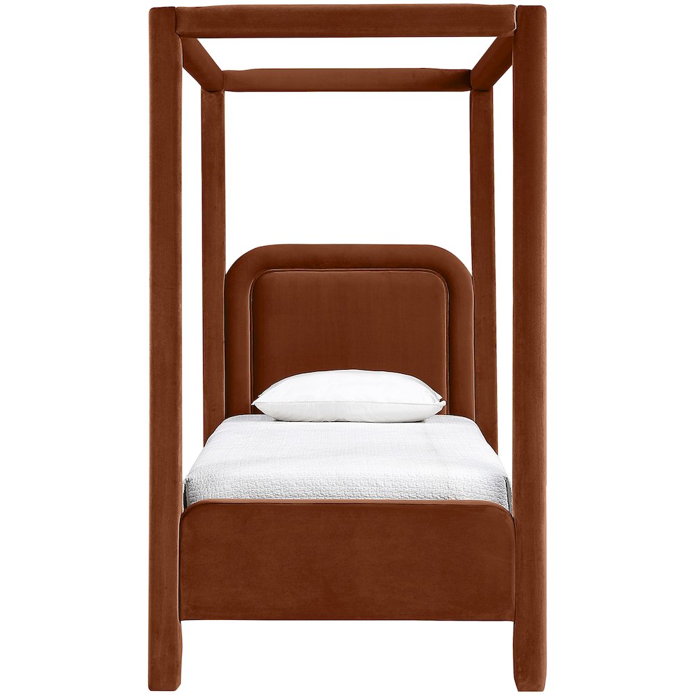 Salina Cognac Velvet Upholstered Twin Bed