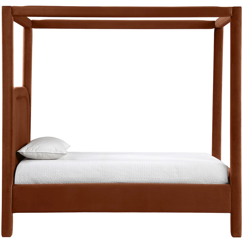 Salina Cognac Velvet Upholstered Twin Bed