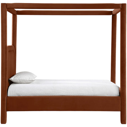 Salina Cognac Velvet Upholstered Twin Bed