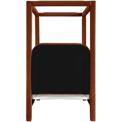 Salina Cognac Velvet Upholstered Twin Bed