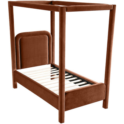 Salina Cognac Velvet Upholstered Twin Bed