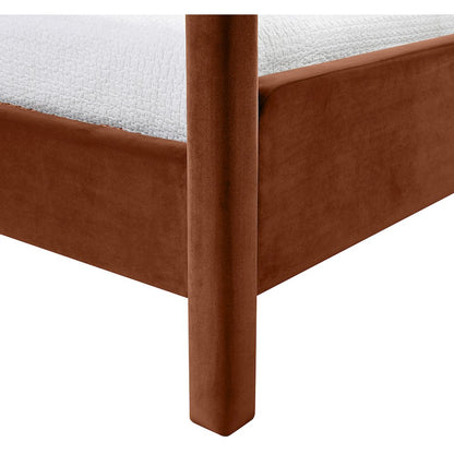 Salina Cognac Velvet Upholstered Twin Bed