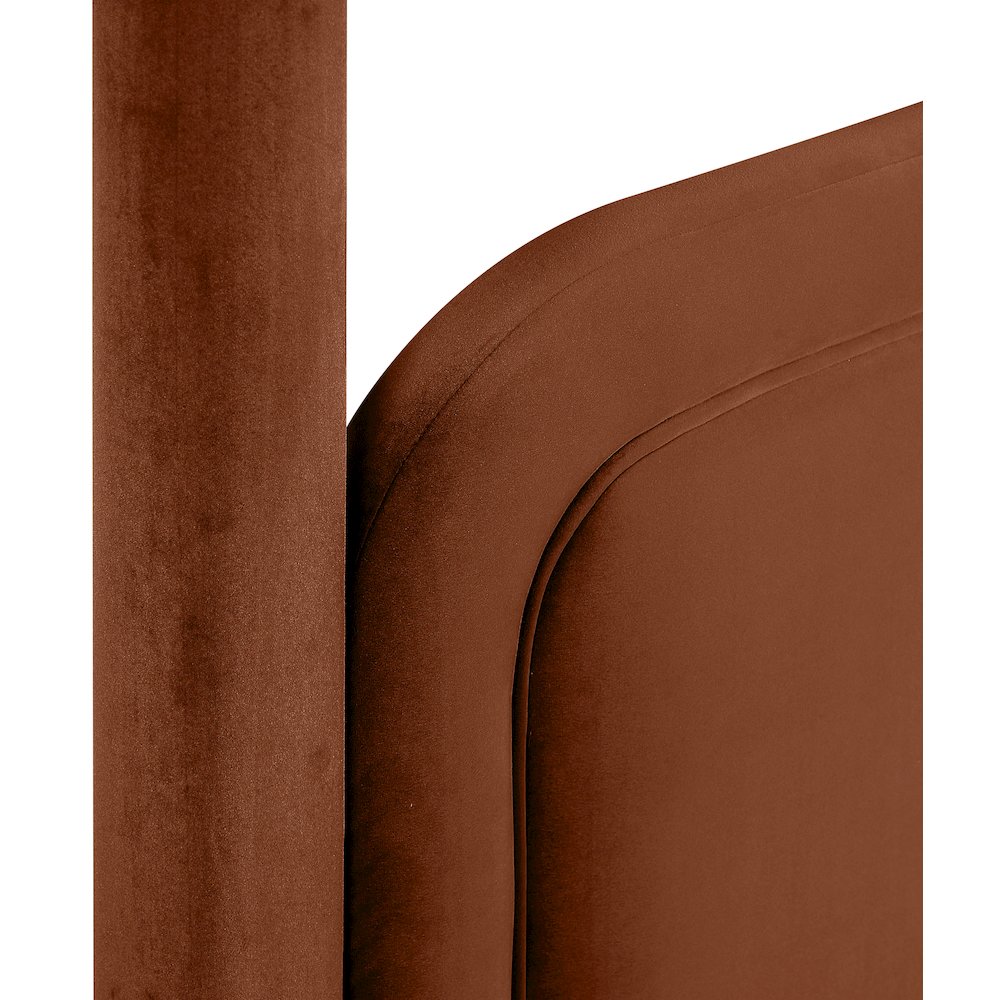 Salina Cognac Velvet Upholstered Twin Bed