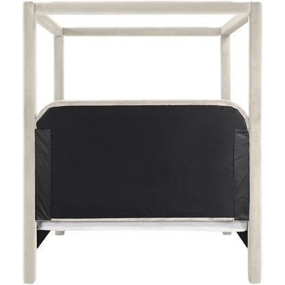 Salina Cream Velvet Upholstered Full Bed
