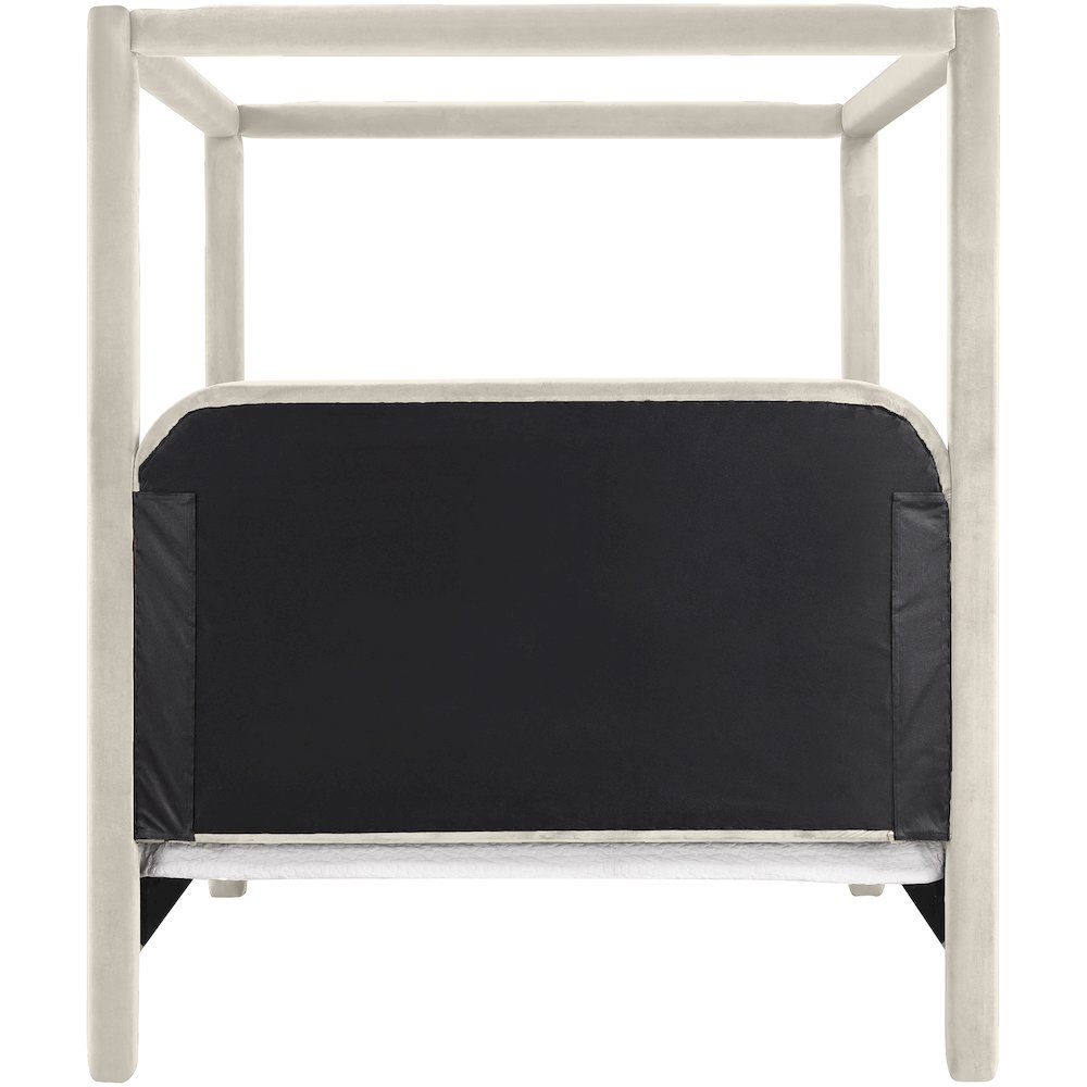 Salina Cream Velvet Upholstered Queen Bed