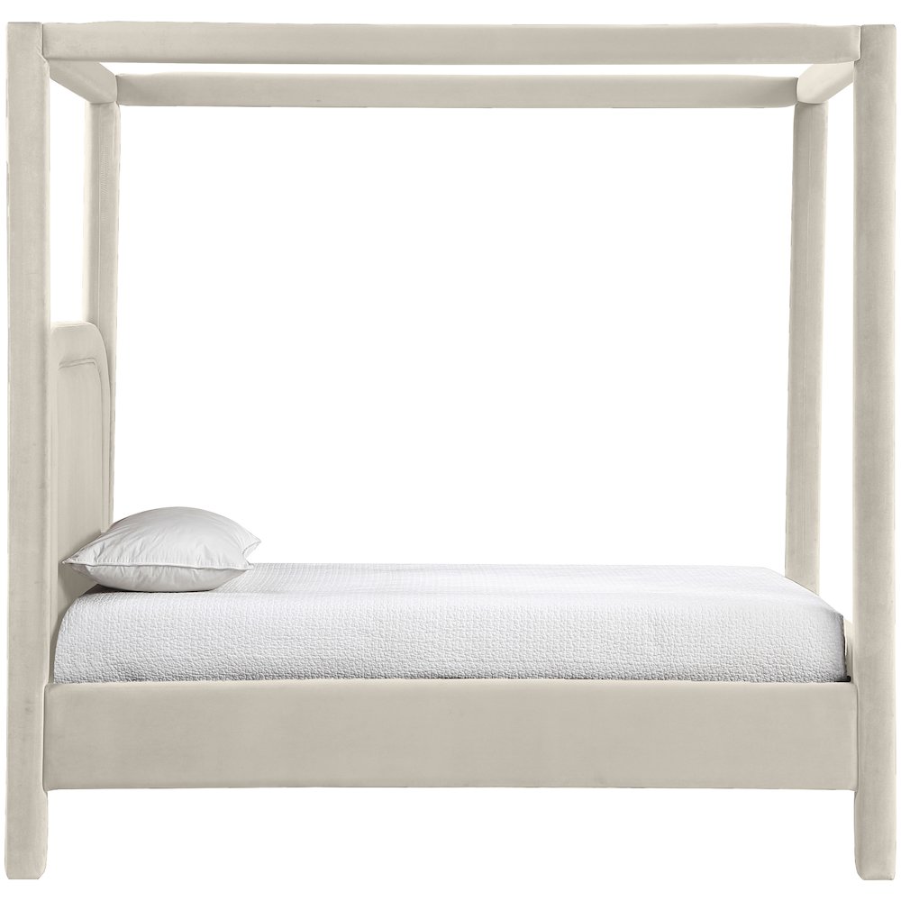 Salina Cream Velvet Upholstered Twin Bed