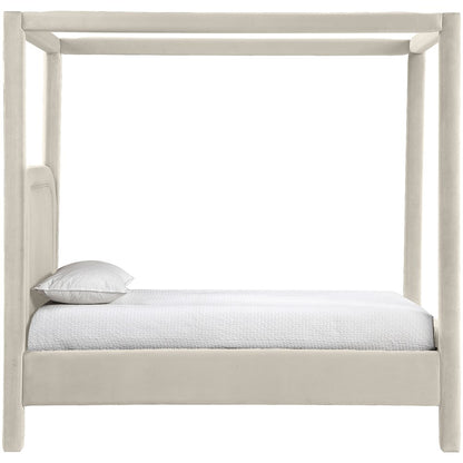 Salina Cream Velvet Upholstered Twin Bed