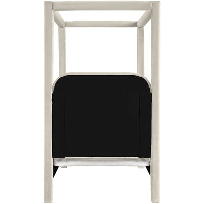 Salina Cream Velvet Upholstered Twin Bed