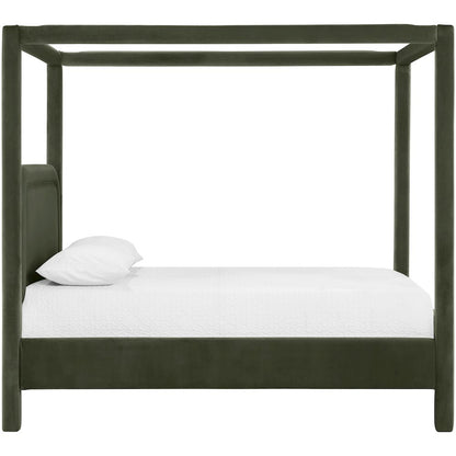 Salina Green Velvet Upholstered Full Bed