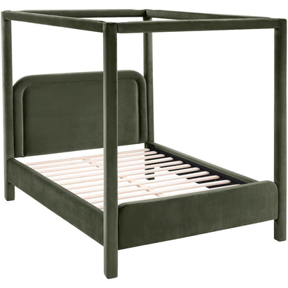 Salina Green Velvet Upholstered Full Bed