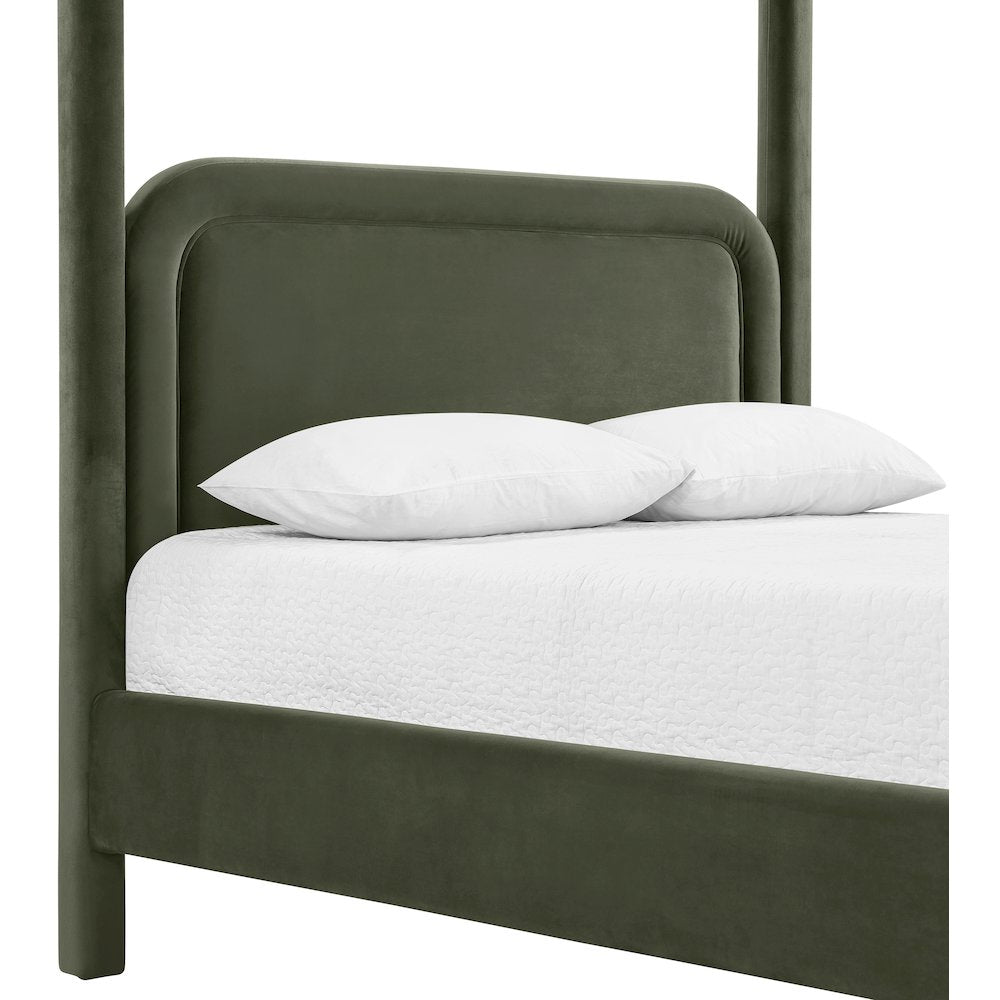 Salina Green Velvet Upholstered Full Bed