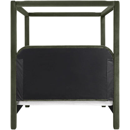 Salina Green Velvet Upholstered King Bed
