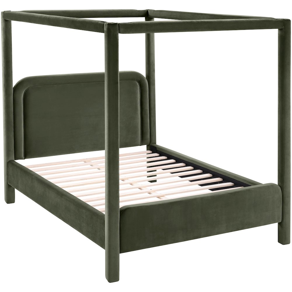 Salina Green Velvet Upholstered King Bed