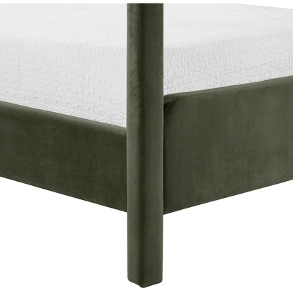 Salina Green Velvet Upholstered King Bed