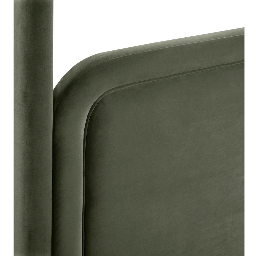 Salina Green Velvet Upholstered King Bed