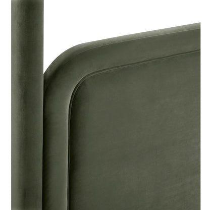 Salina Green Velvet Upholstered King Bed
