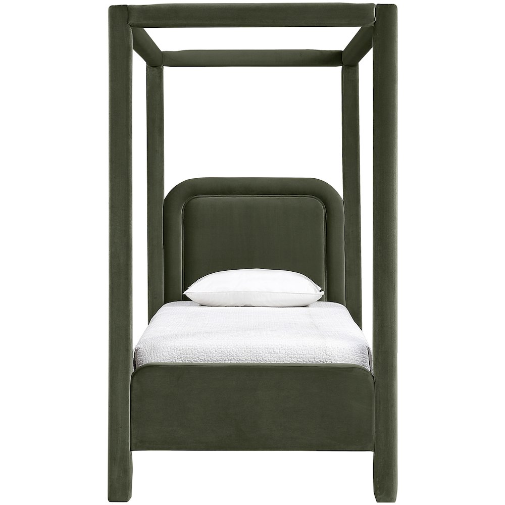 Salina Green Velvet Upholstered Twin Bed