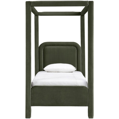 Salina Green Velvet Upholstered Twin Bed