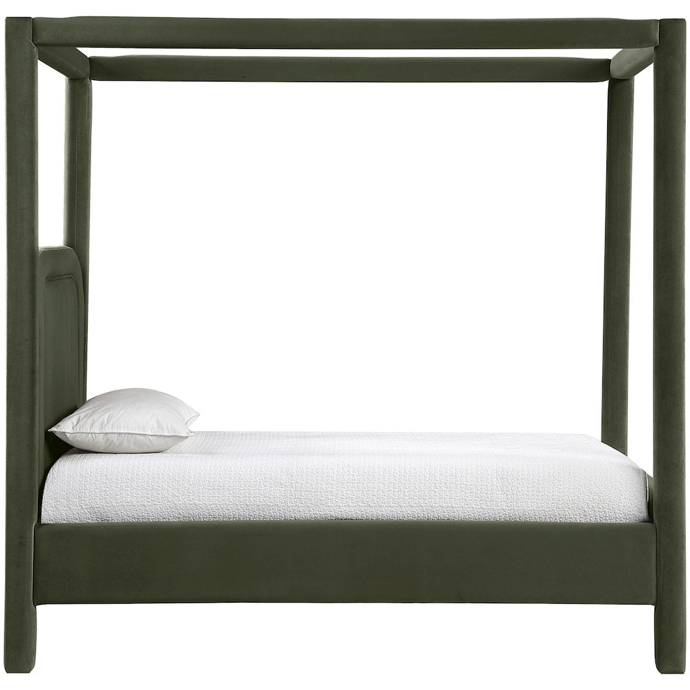 Salina Green Velvet Upholstered Twin Bed