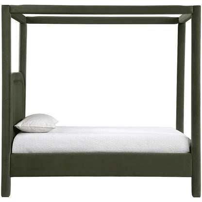 Salina Green Velvet Upholstered Twin Bed