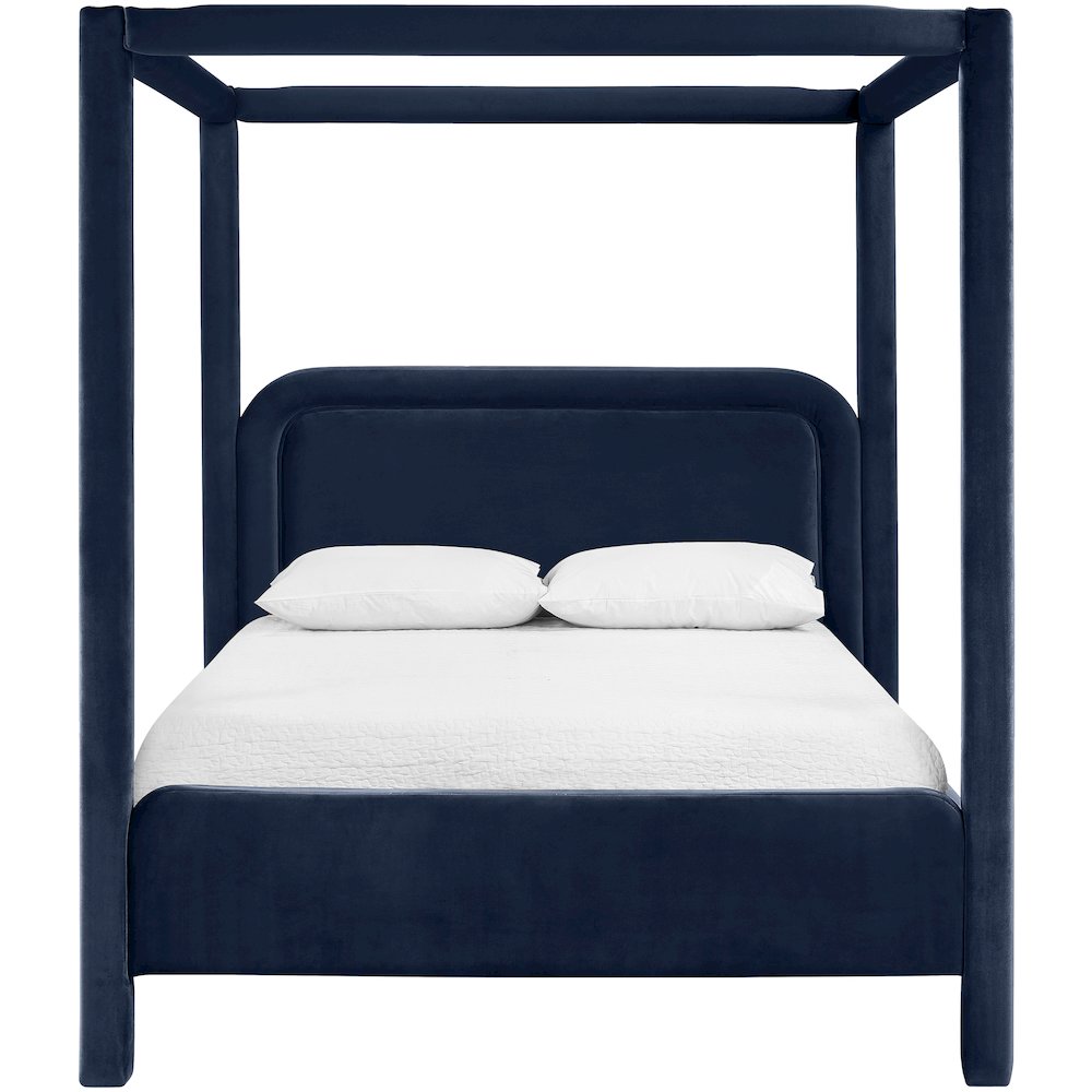 Salina Navy Velvet Upholstered King Bed