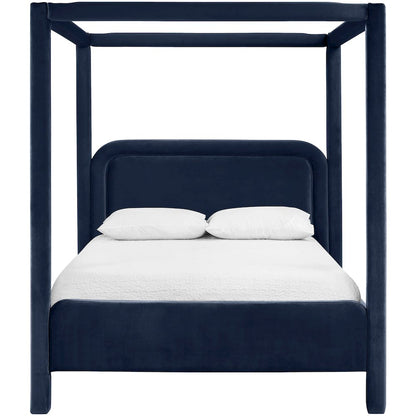 Salina Navy Velvet Upholstered King Bed