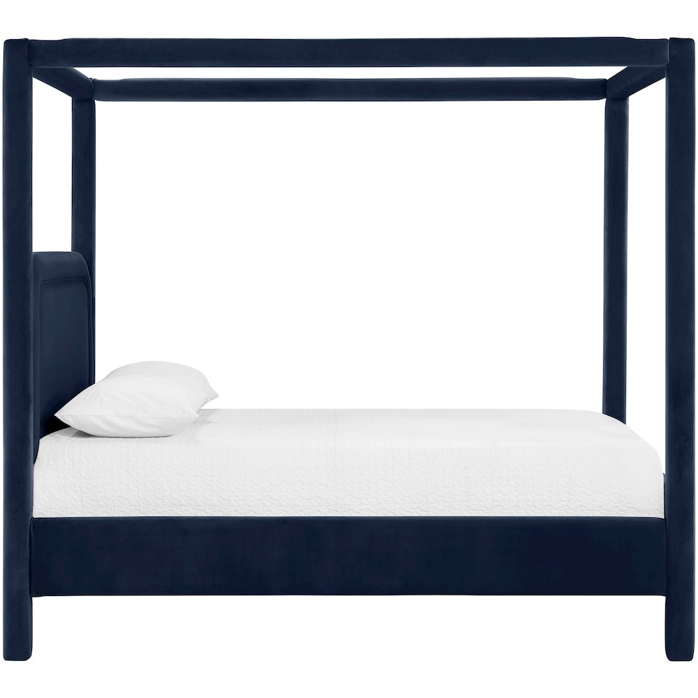 Salina Navy Velvet Upholstered King Bed