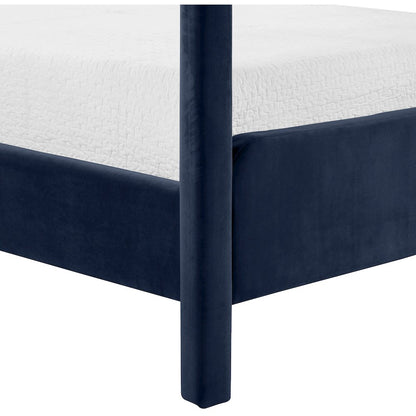 Salina Navy Velvet Upholstered King Bed