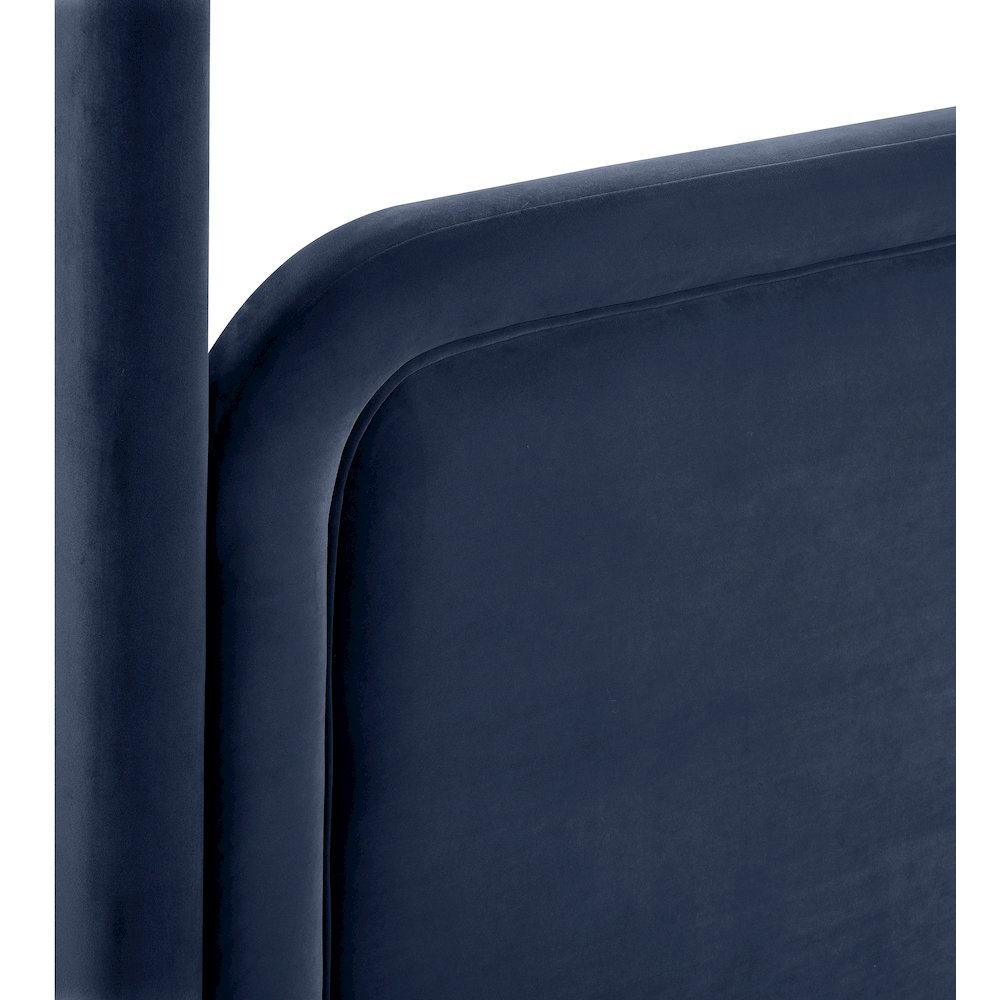Salina Navy Velvet Upholstered King Bed