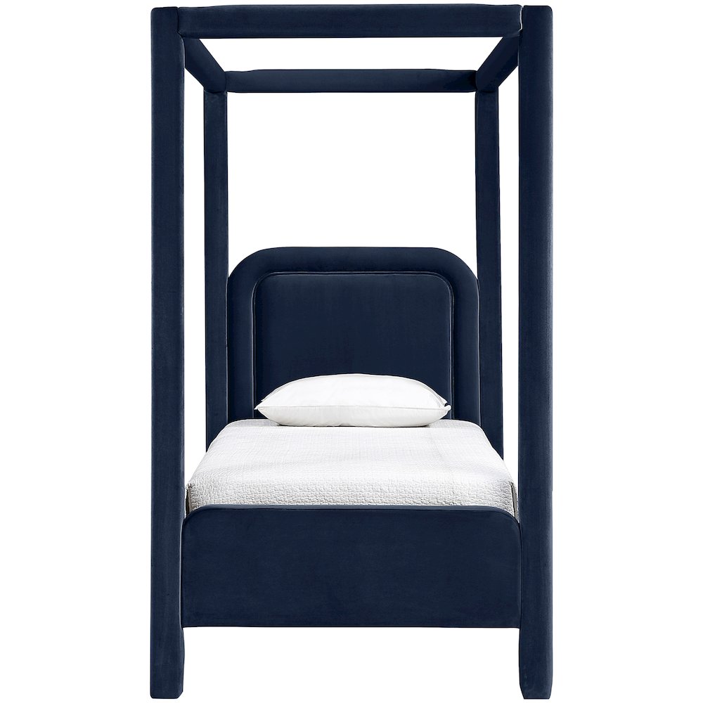 Salina Navy Velvet Upholstered Twin Bed